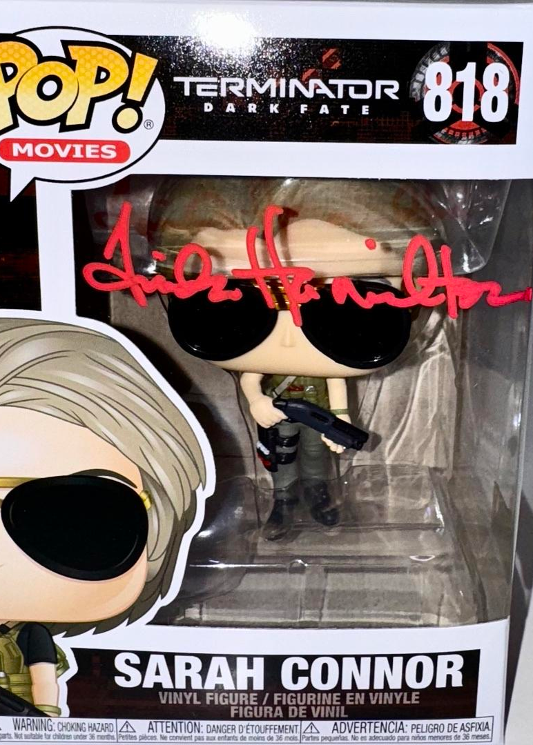 Linda Hamilton Signed Funko Pop #818 Sara Connor (Terminator) - Beckett COA #02